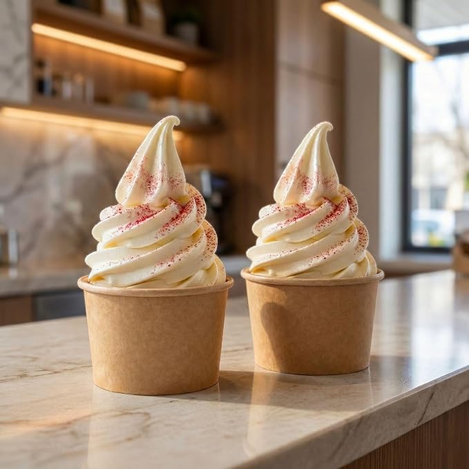 Coppetta 4 Ounce Dessert Cups, 50 Disposable Ice Cream Cups - Lids Sold Separately, Heavy-Duty, Kraft Paper Frozen Yogurt Bowls, For Hot And Cold Foods, Perfect For Gelato Or Mousse - Restaurantware - Image 3