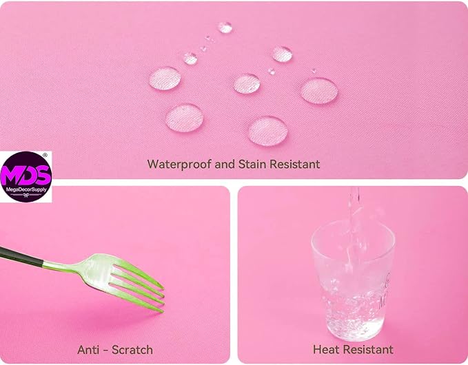MDS Pack of 5 Square Tablecloth 70x70 Inch Polyester Wrinkle Resistant Washable Polyester Table Cloth for Kitchen Dining Buffet Parties, Picnic, Events, Weddings and Restaurants -Pink - Image 4