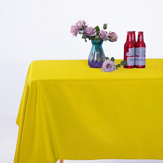 Ascoza 2pack 60x120 Inch Yellow Rectangular Tablecloth 6 Feet Table Cloth in Polyester Fabric for Wedding/Banquet/Restaurant/Parties - Image 7