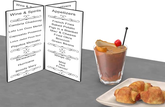 8 Sided Tabletop Sign Holder 4" x 6" for Displaying Menus Promotional Discounts Limited Time Offers in Cafes and Restaurants Clear Acrylic by Marketing Holders - Image 5