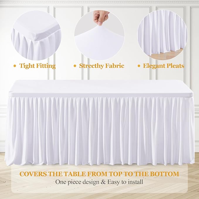 Shillance 2 Pack White Table Clothes for 4 Foot Rectangle Tables, Premium Polyester Rectangle Tablecloth Wrinkle Resistant Washable Table Cover for Wedding, Party, Dining,Banquet,Buffet Tables - Image 7