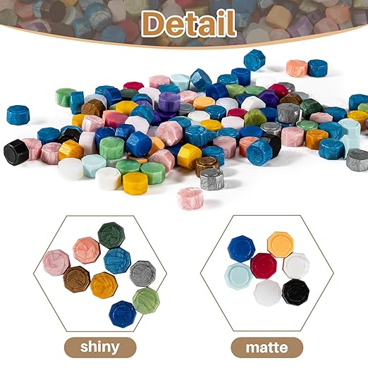 Sukh 600PCS Wax Seal Beads - Sealing Wax Beads for Stamp Seals Letter Melts Kit for Stamps Melting for Sealing Envelopes Wedding Invitation Gift Cards Multi Colors with 1 Spoon