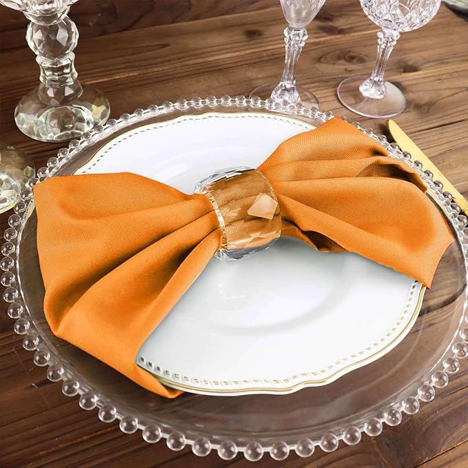 Efavormart Premium Cloth Napkins Set of 50, 17x17 Inch Orange Seamless Dinner Napkins, Washable Linen Table Napkin Cloth with Hemmed Edges for Weddings, Party and Banquet - Image 8