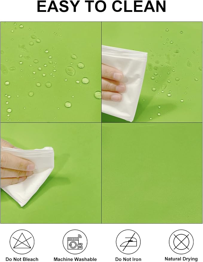 Fokitut 2 Pack Waterproof Rectangle Tablecloth, 90x132 Inch,Stain Resistant and Wrinkle Polyester Table Cloth, Fabric Table Cover for Kitchen Dining, Wedding, Party, Holiday Dinner-Apple Green - Image 2