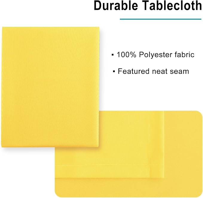 Hiasan Yellow Tablecloth for Square Tables, 60 x 60 Inch, 1 Pack | Waterproof, Spillproof, Wrinkle Resistant, Washable Fabric Table Cloth for Spring/Dining/Kitchen/Party/Outdoor Picnic - Image 4