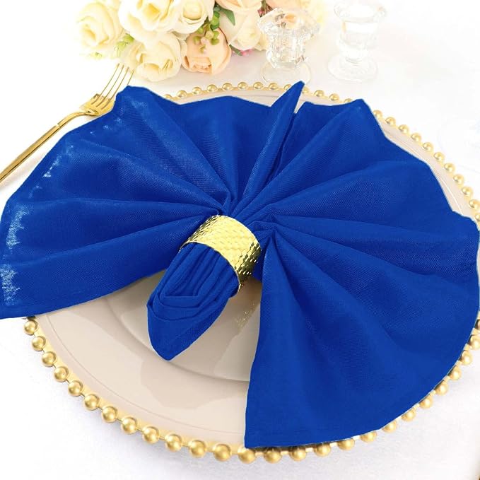 Tableclothsfactory Premium 100 Pack | Royal Blue Seamless Cloth Dinner Napkins, Reusable Linen | 20"x20" for Party & Decorations - Image 2