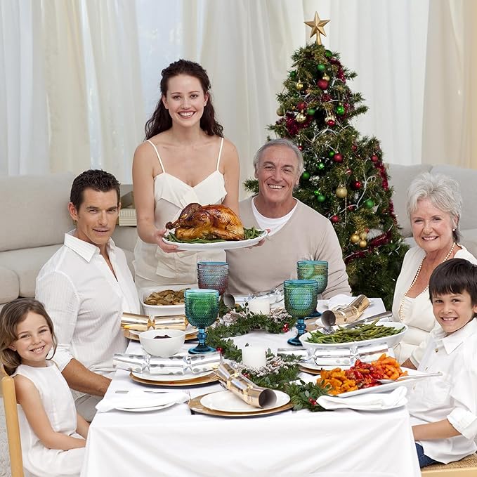 12 oz Blue Vintage Wine Glasses,Hobnail Drinking Glasses Set of 4,Embossed Goblet Glasses for Wedding,Party, Dinner,Bar