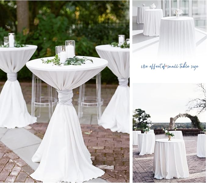 Pesonlook 10 Pack 120 Inch White Round Table Cloths, Premium Polyester Round Tablecloth Wrinkle Resistant Washable TableCover for Wedding, Party, Dining,Banquet,Buffet Table - Image 3