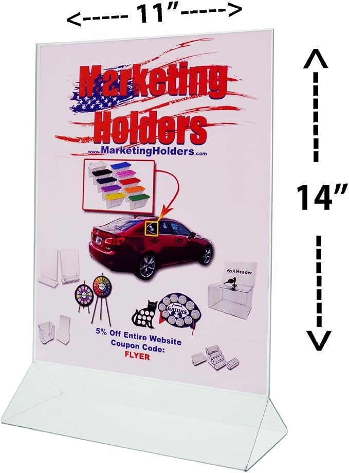Marketing Holders 12 Pack Acrylic Sign Holder 11" x 14" Top Load Clear Double Sided Countertop Literature Display for Policies and Notices in Lobbies Retail Stores Hotels and Doctors Offices - Image 5