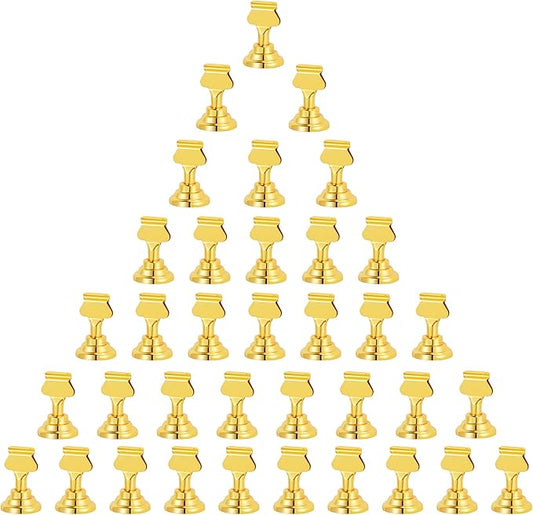 Urban Deco 36 Pieces Table Card Holder Place Card Holders 1.7 inches Gold Steel Card Holders for Photos, Food Signs, Memo Notes, Weddings, Restaurants, Birthdays(Gold 36PK)
