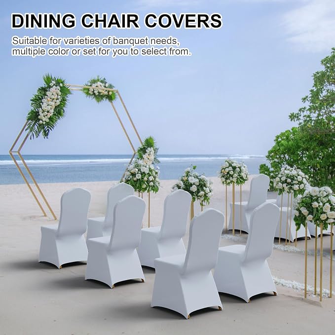 Trlyc Spandex Banquet Chair Covers 50 Pcs White for Wedding Party - Image 6