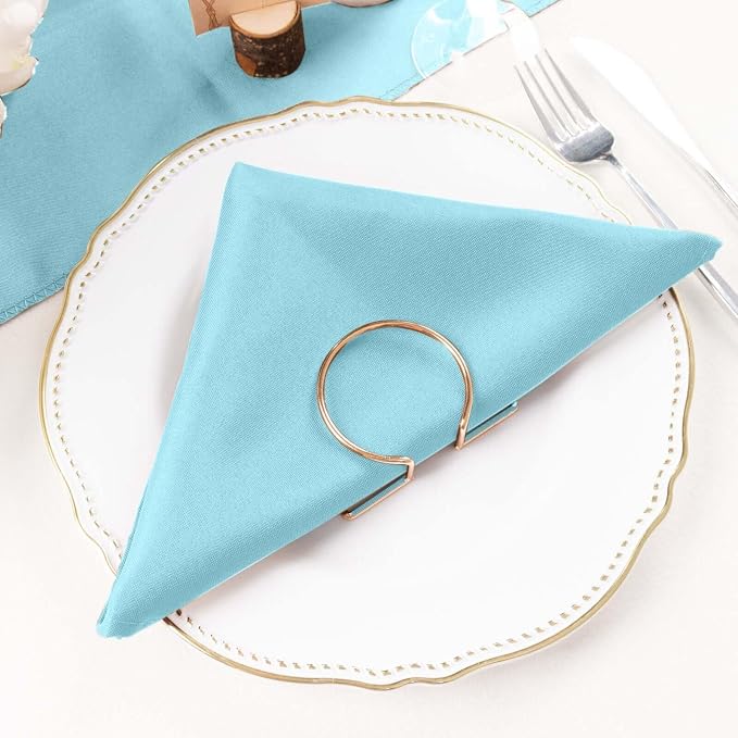 Efavormart Premium Cloth Napkins Set of 50, 20x20 Inch Light Blue Seamless Dinner Napkins, Washable Linen Table Napkin Cloth with Hemmed Edges for Weddings, Party and Banquet - Image 2