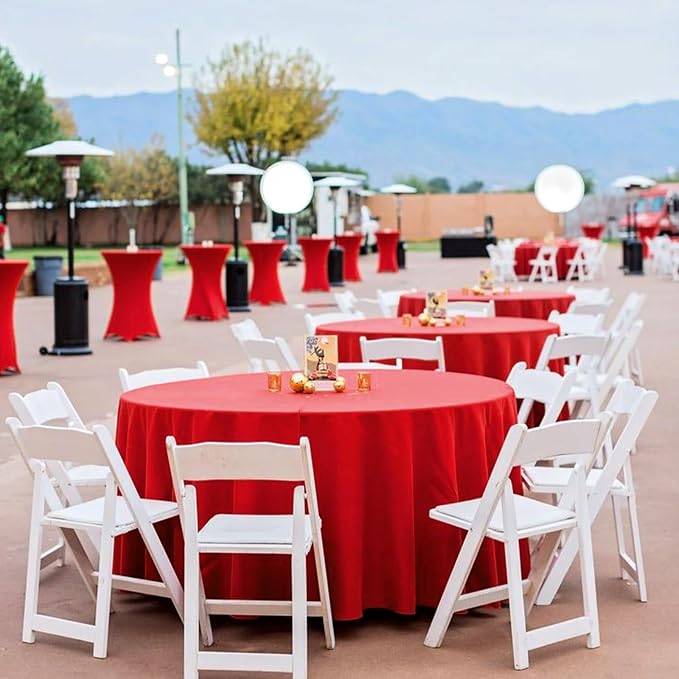6 Packs 120 Inch Red Round Polyester Tablecloths | Table Cover for Round Tables, Stain and Wrinkle Resistant Washable Table Cloth, Perfect for Wedding Banquet Parties - Image 4