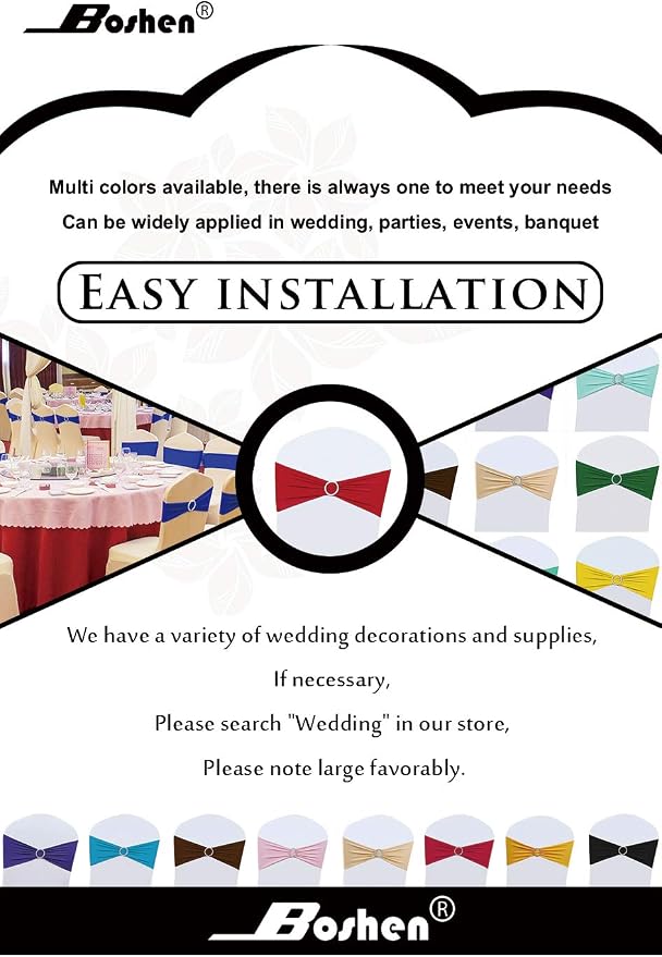 100 PCS Wedding Chair Decorations Stretch Chair Sashes and Bows， Yellow | Chair Covers with Bucklefor Party Ceremony Easter Reception Wedding Banquet Decoration Spandex Chair Covers slipcovers - Image 4