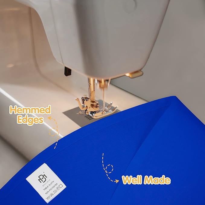 BRILLMAX 4 Pack Royal Blue Round Tablecloths 108 Inch for 48" Tables | 150 GSM Polyester Fabric, Floor Length Drop, Water, Stain & Wrinkle Resistant Cloth Cover for Wedding Reception Banquet Party - Image 4