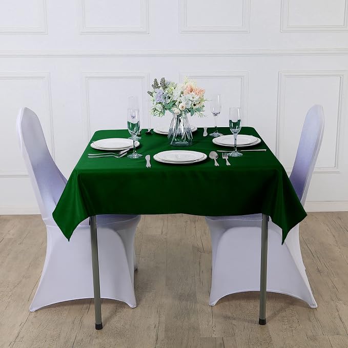 Cupuamon Square Tablecloth 90x90 inch Washable Polyester Fabric Table Cloth for Wedding Party Dining Banquet Decoration（90x90,Hunter） - Image 6