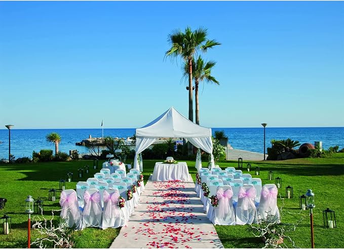 Spandex Stretch Flower Chair Sashes Chair Bands Polyester Bows for Party Hotel Wedding Banquets Decoration （Lavender 50 PCS） - Image 6