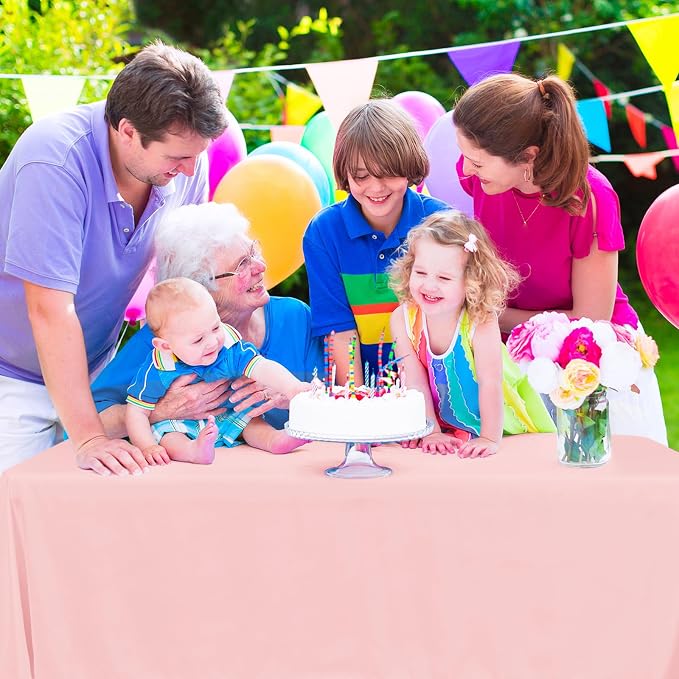 YMHPRIDE 6 Pack Pink Polyester Tablecloths, 60 x 102 inch, Rectangular, Wrinkle Resistant, for 6FT Tables, Parties, Weddings, Banquets, Indoor/Outdoor Use - Image 8