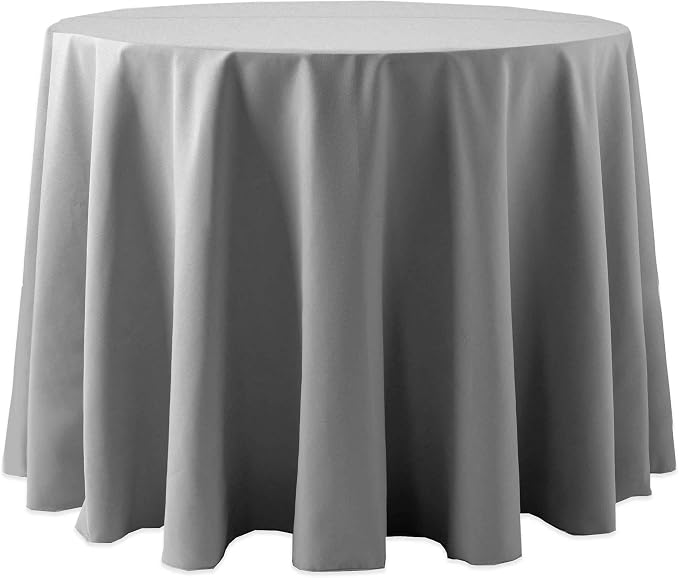 Ultimate Textile 72-Inch Round Cotton-Feel Tablecloth, Grey, 3 Pack | Bulk Case of 3, 100% Spun Polyester Fabric, MJS-Spun Construction, Cotton-Like Hand, Machine Washable, Wrinkle-Resistant by UltimateTextile