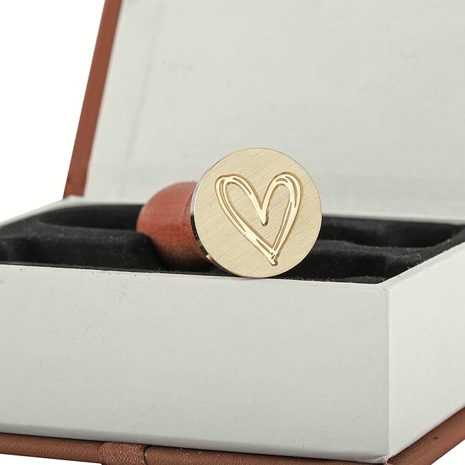 Yoption Wax Seal Stamp Gift Box Kit, 6 Pieces Blessing Sealing Wax Stamp Heads with 1 Wooden Hilt Set, Wax Stamp Kit for Envelopes Invitation Card Gift Decoration (Phrases Series)