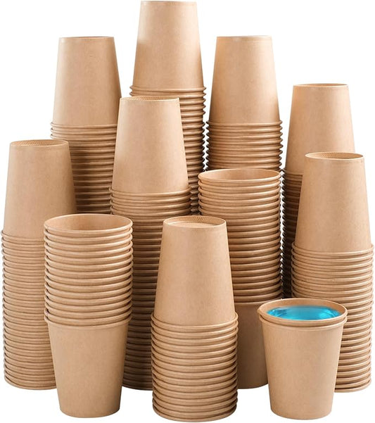 BYSNOW 600 Pack 5 oz Kraft Paper Cups, Small Disposable Bathroom Cups | Mouthwash Cups, Brown Mini Water Sample Cups for Hot and Cold Beverage, Espresso, Snack, Kitchen, Party, Picnic and Travel by BYSNOW