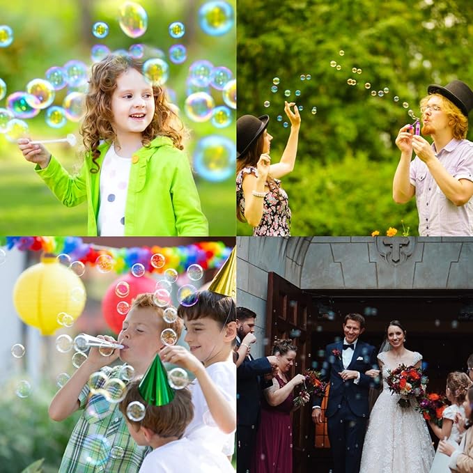 GIFTEXPRESS 32-Pack Star Bubble Wands, Assorted Colors Mini 4.25" Bubble Sticks with Non-Toxic Solution for Kids Party Favors, Birthday Goodie Bags