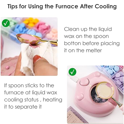 Electric Wax Seal Warmer, Andotopee Wax Sealing Melter with 2pcs Spoons, Tweezers, Stir Pin, Great Melting Furnace Kit Fast Melting WaxSeal Bedas for Envelope Stamp Seals Craft, Pink