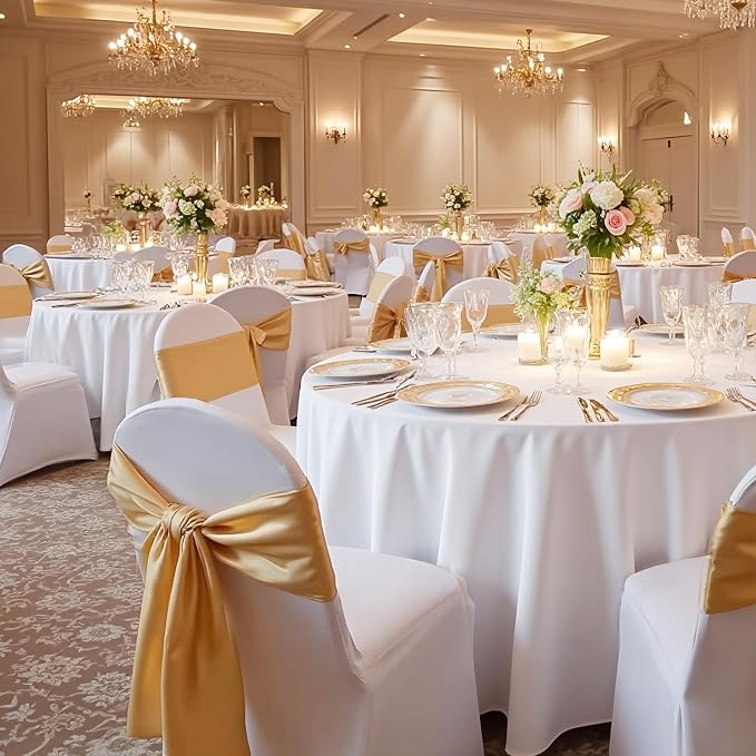 VEVOR Chair Covers, Polyester Spandex Chair Cover, Stretch Slipcovers for Wedding Party Dining Banquet Flat-Front Chair Covers (White-c, 150PCS) - Image 8