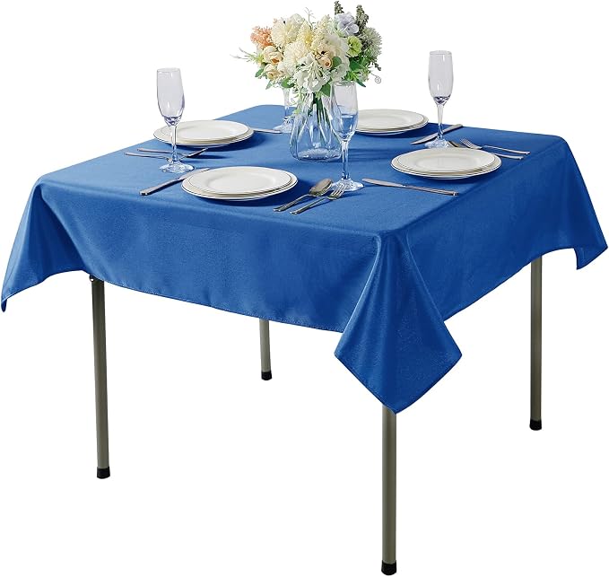 Cupuamon Square Tablecloth 70x70 inch Washable Polyester Fabric Table Cloth for Wedding Party Dining Banquet Decoration（70x70,Mediterranean Blue） by Cupuamon