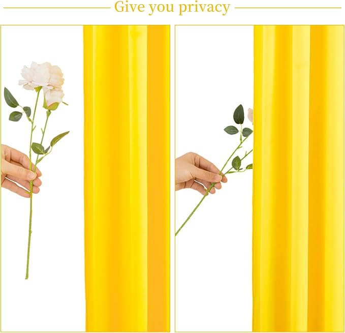 30ft x 10ft Yellow Backdrop Curtain for Parties Yellow Wrinkle Free Backdrop Drapes Panels for Birthday Party Baby Shower Wedding Photo Photography Polyester Fabric Background Decoration - Image 7