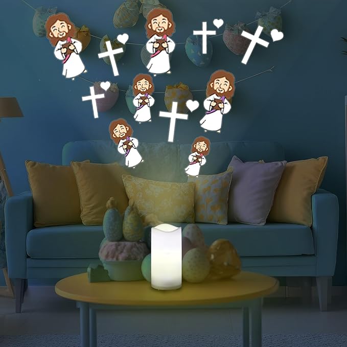 Retisee St. Patrick's Day Flameless Candles Projector Light with Remote and Timer Green Shamrock Battery Operated LED Candles Easter Bunny Night Light 5 Film Slides for Holiday Table Decor