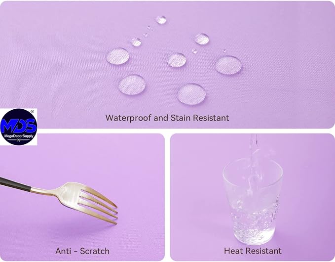 MDS Pack of 10 Rectangle Tablecloth 60 x 126 Inch Polyester Wrinkle Resistant Washable Polyester Table Cloth for Kitchen Dining Buffet Parties, Picnic, Events, Weddings and Restaurants - Lavender - Image 5