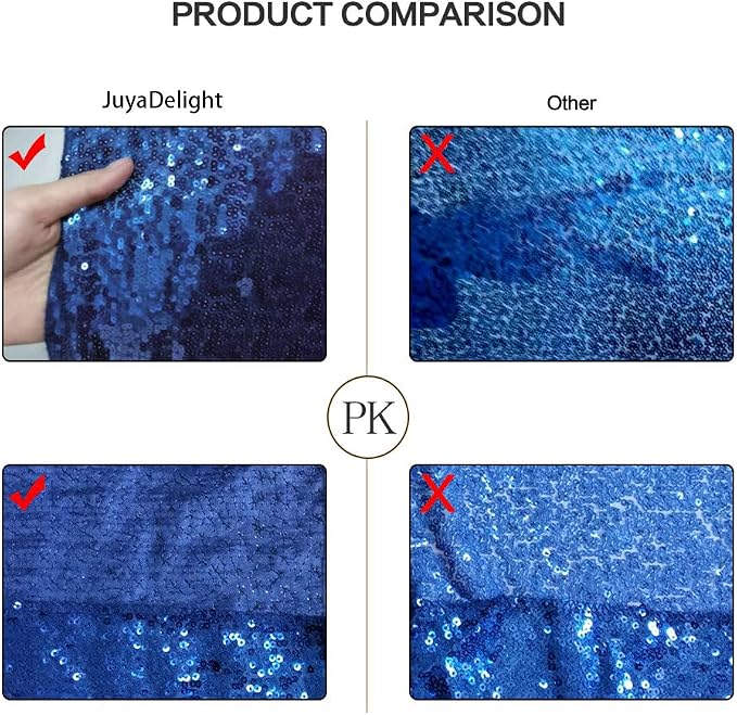 Sequin Backdrop Curtain,Glitter Non-Transparent Sequin Photography Background Backdrop Curtain for Birthday Party Wedding Festival Ceremony 6FTx8FT (Navy Blue) - Image 6