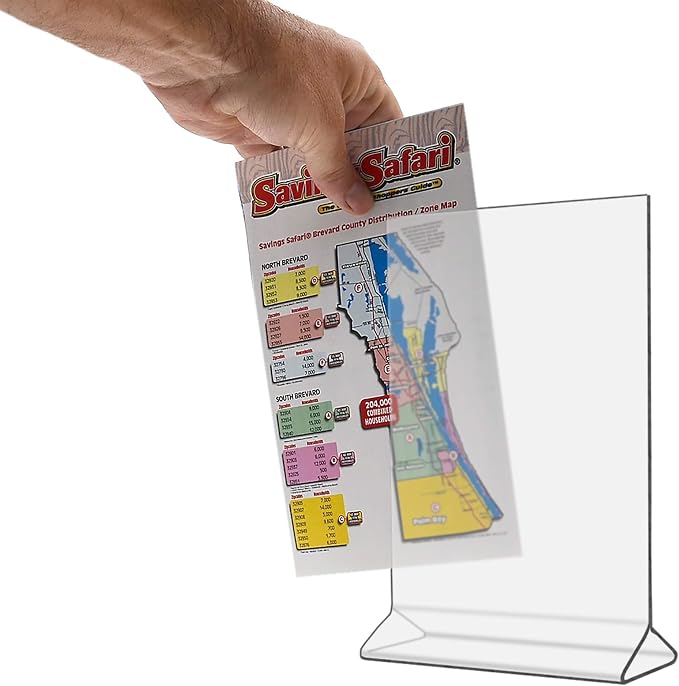 Marketing Holders Sign Holder 5x7 Inch Double Sided Clear Acrylic Counter Menu Price List or Notice Vertical Portrait Top Load Table Tent Display for Office or Retail Shops - Image 4
