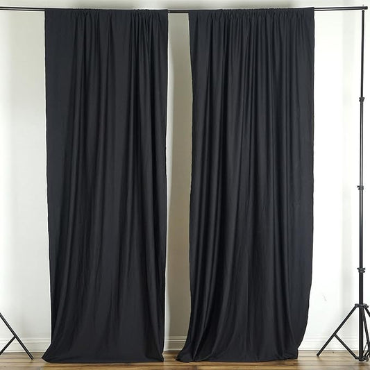 10 ft x 10 ft Black Polyester Photography Backdrop Drapes Curtains Panels - Wedding Decorations Home Party Reception Supplies - Black by PamelaLeighDecor