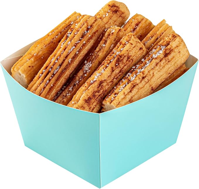 Restaurantware Square Turquoise Paper Snack Box, 200 Pack - Image 10