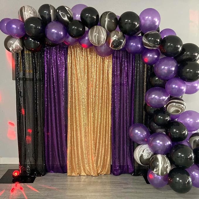 Purple Sequin Backdrop Curtains 2FTx8FT 4 Panels - Image 6