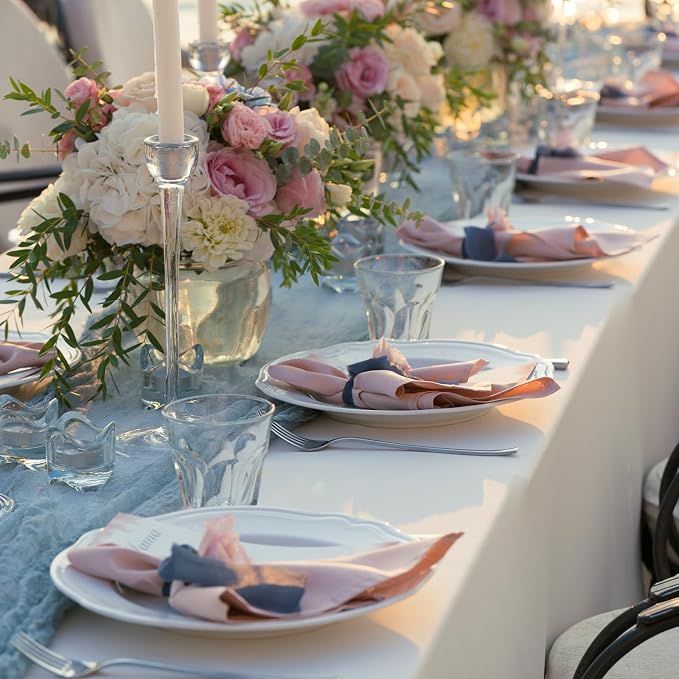 Fixwal 2 Pack 60 x 102 Inch Tablecloths Rectangle Ivory Table Cover | Polyester Fabric,Reusable, Machine Washable And Ironable, Ideal For Party, Banquet And Dining - Image 2