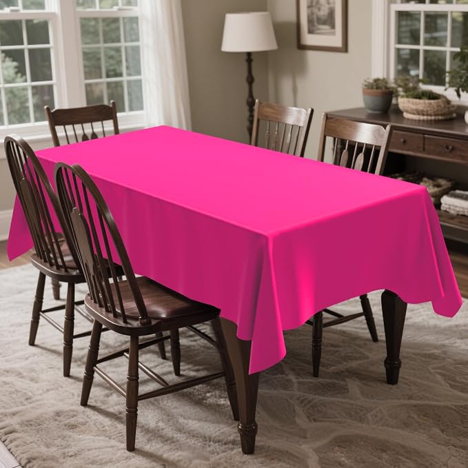 CXPSINC 54 Inch X 300 Feet Plastic Table Cover Roll Disposable Tablecloth with Slide Cutter for All Type/Shape Tables | Party, Banquet, Birthdays, Weddings(Fuchsia, 300 Feet) - Image 6