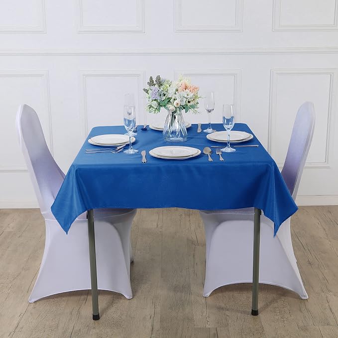 Cupuamon Square Tablecloth 52x52 inch Washable Polyester Fabric Table Cloth for Wedding Party Dining Banquet Decoration（52x52,Mediterranean Bule） - Image 5