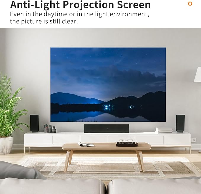 Projector Screen, 3D/4K/1080p HD Portable Projector Screen Outdoor Projector Screen for Movies, Games, Sports Games, Photos, Documents, Education (Diochecr9n2apsv0-3)
