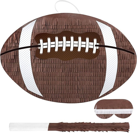 Hooqict Football Pinata with Bat Stick & Hanging Loop for Boys Football Birthday Party Decorations Game Day Tailgate Party Supplies Kids Sports Ball Pinata