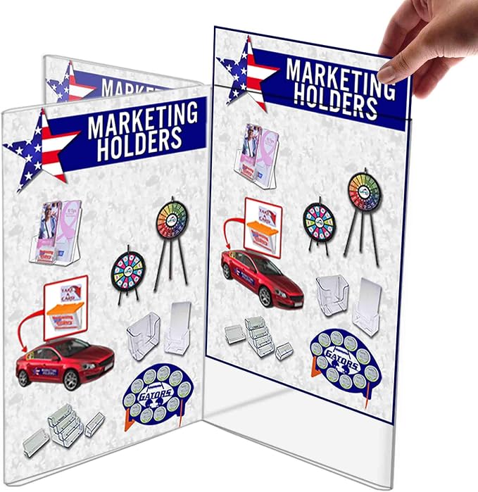 8 Sided Tabletop Sign Holder 4" x 6" for Displaying Menus Promotional Discounts Limited Time Offers in Cafes and Restaurants Clear Acrylic by Marketing Holders - Image 4