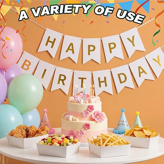 Uiifan 50 Pcs 5 lb Extra Large Paper Food Trays Disposable Food Boat Nacho Plate Serving Snack Trays Grease Resistant Self-assembly for Back to School Party Birthday Wedding Supply (White) - Image 6