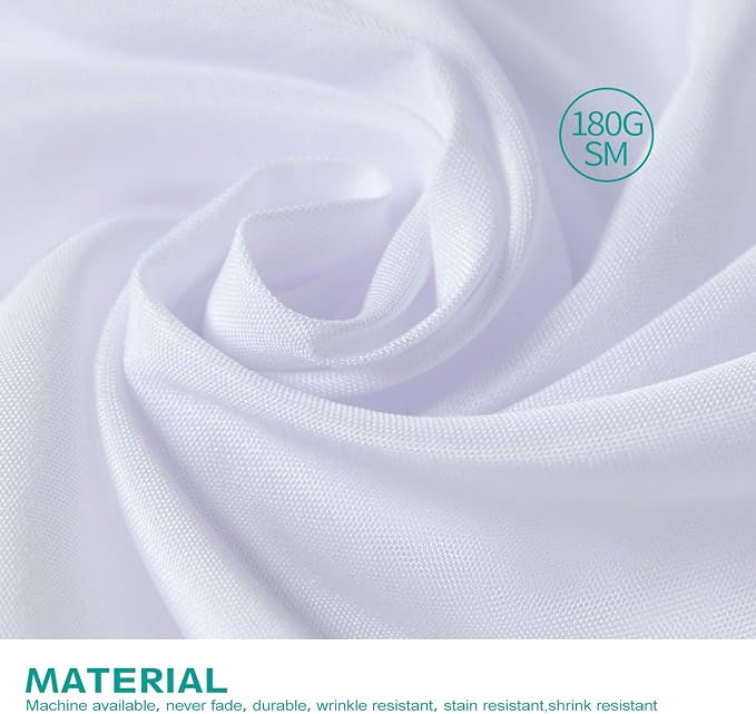 Surmente 10 Pack White Fitted Tablecloths for 6 Foot Rectangle Tables | Fitted Table Cover Protector, Wrinkle Free, Washable Polyester Fabric, 6ft Table Cloth For Trade Show, Display, Wedding - Image 2