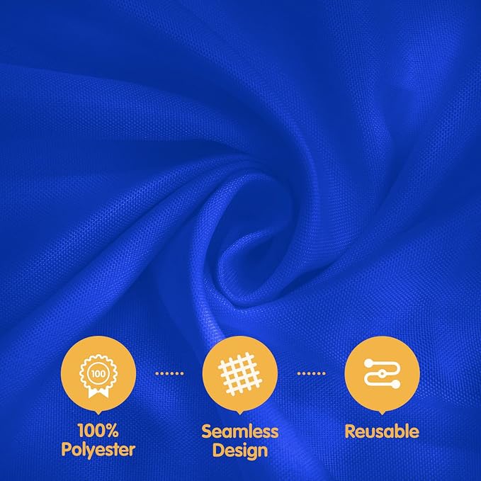 BRILLMAX 4 Pack Royal Blue Round Tablecloths 132 Inch for 72" Tables | 150 GSM Polyester Fabric, Floor Length Drop, Water, Stain & Wrinkle Resistant Cloth Cover for Wedding Reception Banquet Party - Image 2
