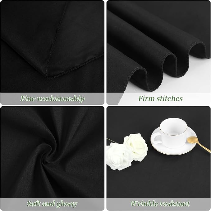 12 Packs 108 Inch Black Round Polyester Tablecloths | Table Cover for Round Tables, Stain and Wrinkle Resistant Washable Table Cloth, Perfect for Wedding Banquet Parties - Image 3