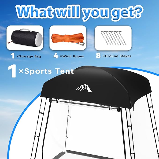 Sports Tent, Portable Sports Tent Shelter Fits 2-4 Persons,6.3FT Height Clear Bubble Tents for Sports Games and Camping,Providing Shelter from Wind and Rain