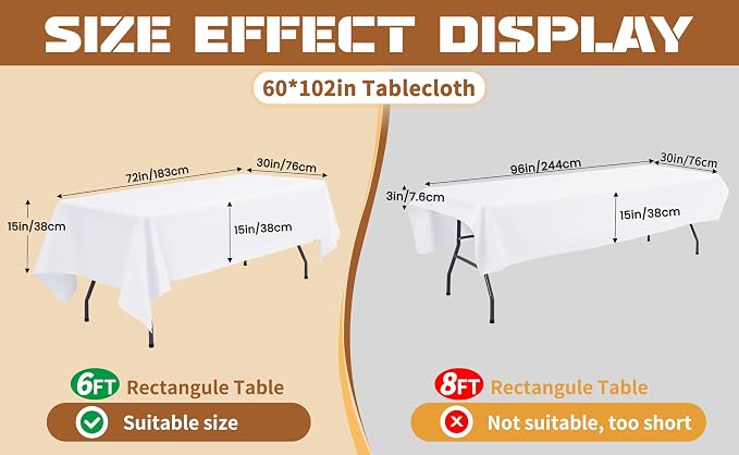 fani 10 Packs Navy Blue Tablecloth - 60 x 102 Inch for 6Ft Tables | Washable Polyester Fabric, Stain Wrinkle Resistant Rectangle Table Cloth for Wedding Banquets Parties Buffet Dining - Image 8