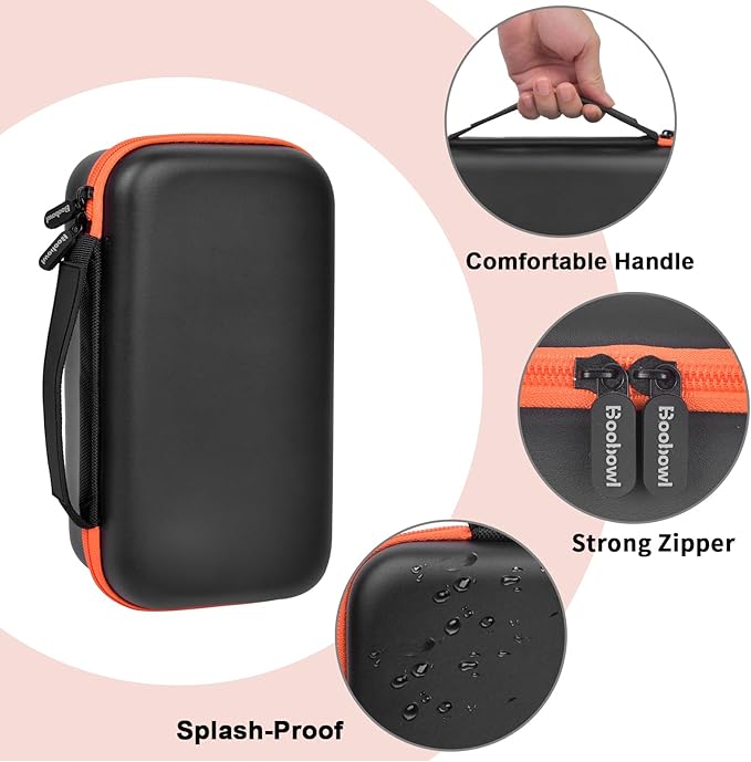 Boobowl Bluetooth Microphone Wireless Case Compatible with JBL PartyBox Wireless Mic - 2X Digital Microphones, Portable Mic Box for Rechargeable Battery, Receivers, Adapter (Bag Only)-Black